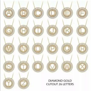 A-Z Alphabet Initial Letter Necklace Rhinestone Pendant Gift For Women Girls
